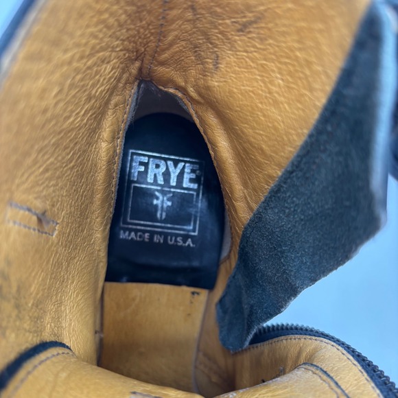 Frye Black Leather Buckle Motorcycle Combat Moto Boots Women's Size 8.5 M - Picture 4 of 11